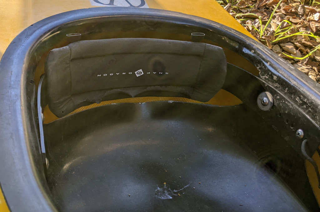 old backband install in kayak